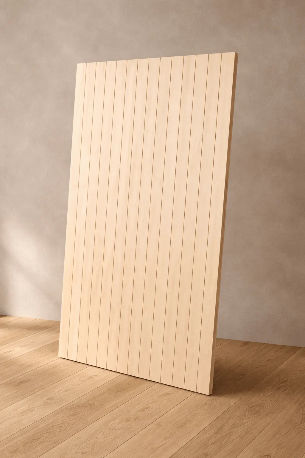 Birch V-groove plywood panel with 100mm grooves, smooth BB face grade