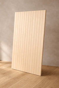 Birch V-groove plywood panel with 100mm grooves, smooth BB face grade