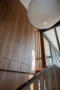 Touchwood Blackwood veneer panel feature wall - Engadine Residence