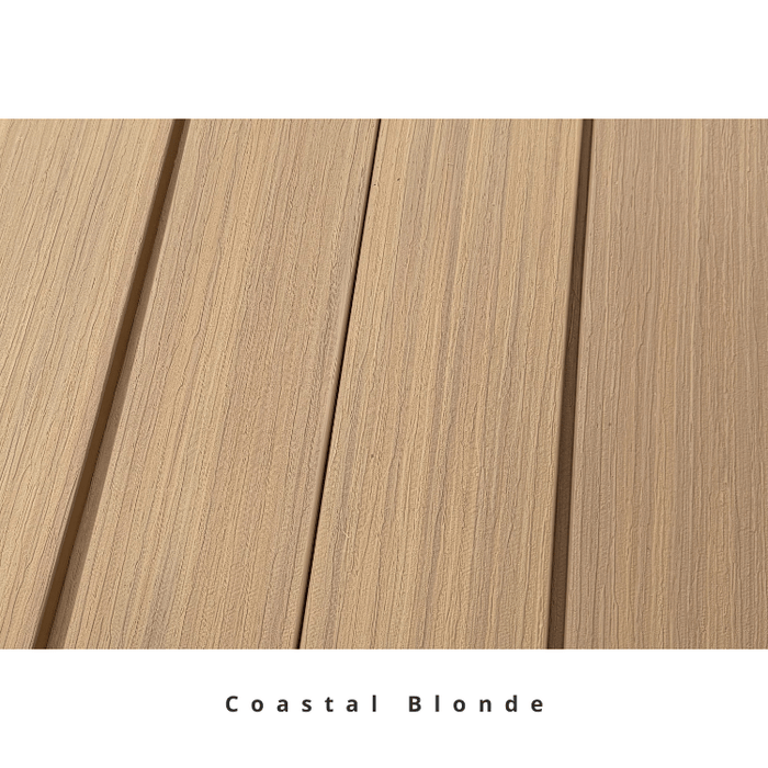 Clip & Go single-sided composite decking Coastal Blonde