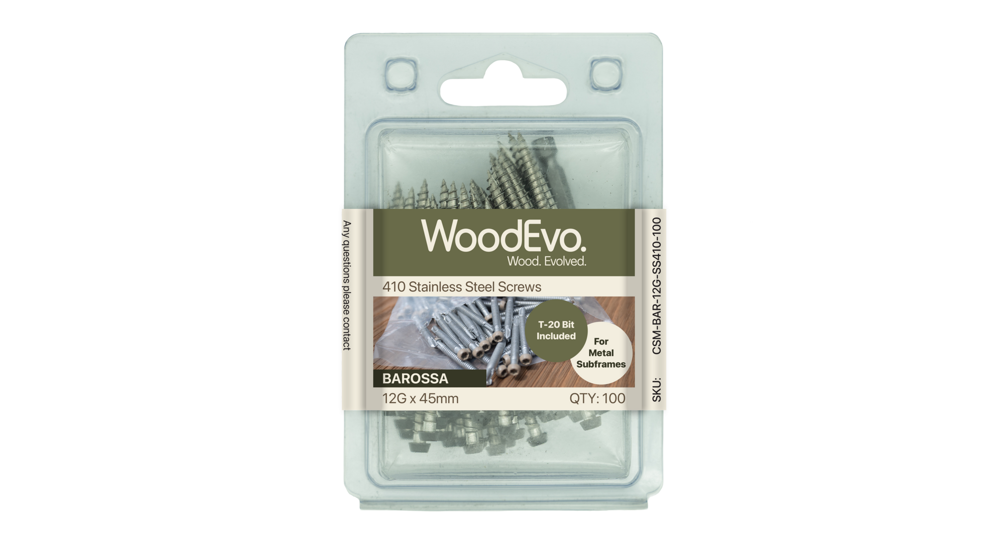 WoodEvo colour-matched metal decking screws 100 pack