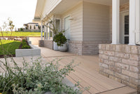 WoodEvo HOME composite decking on a backyard deck
