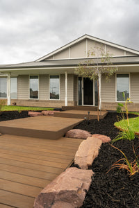 Farmhouse entry with WoodEvo HOME composite decking