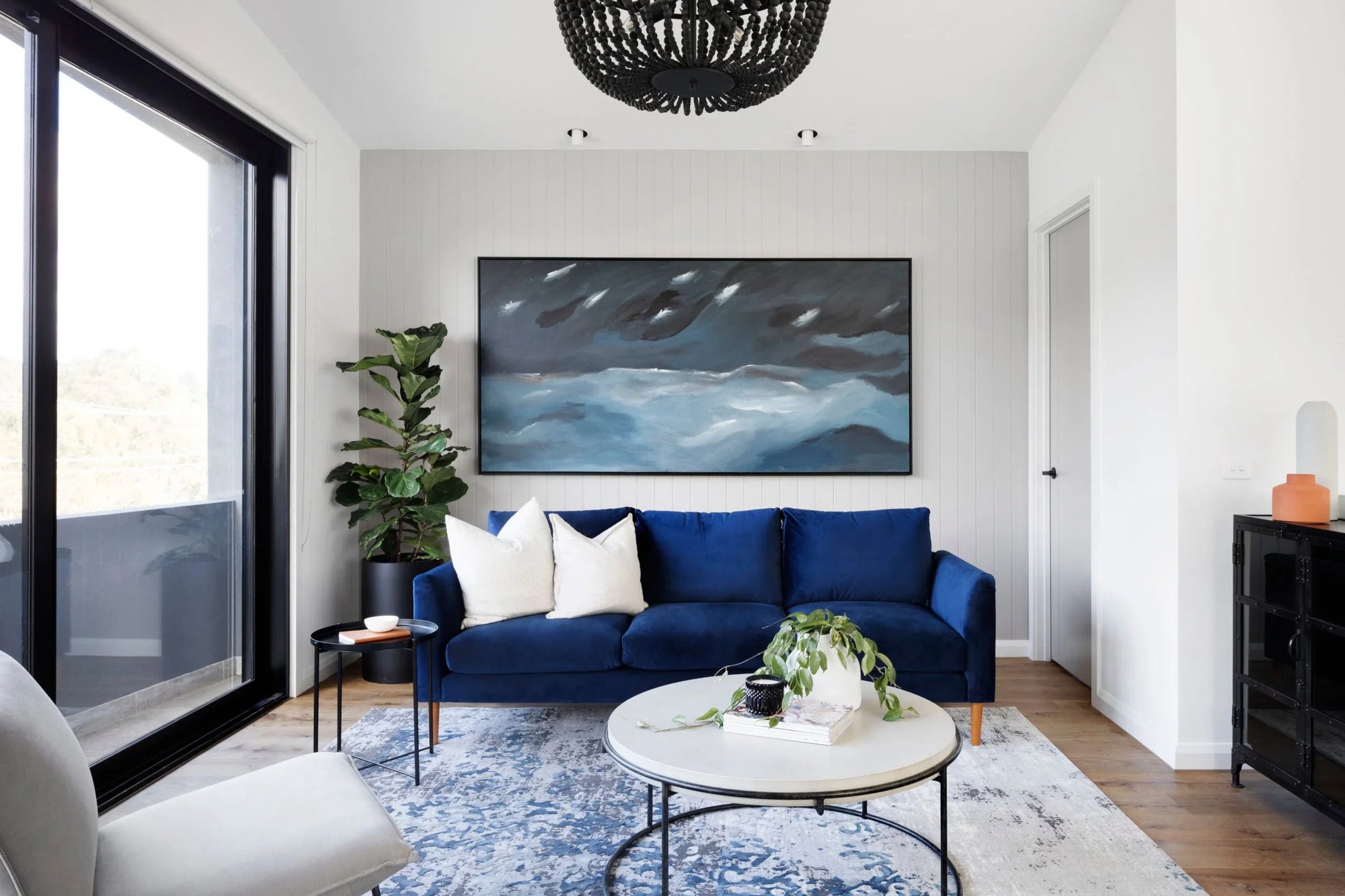 easyVJ 100mm panel used as a bedroom feature wall