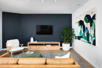 easyVJ 100mm VJ panelling installed as a feature wall in a living room